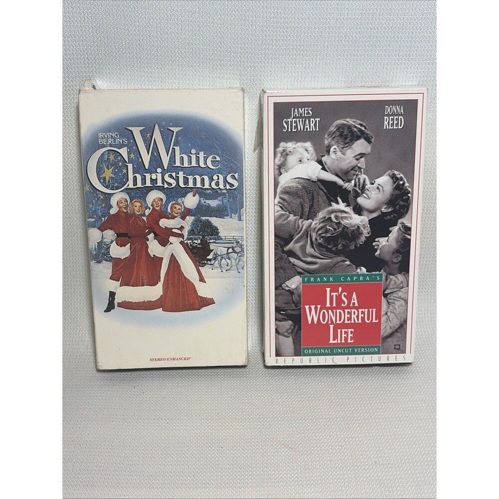 Vintage Christmas Xmas VHS Lot Of 2 It’s A Wonderful Life & White Christmas